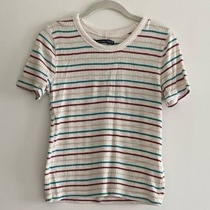 Abercrombie & Fitch Multi Striped Ribbed T-shirt